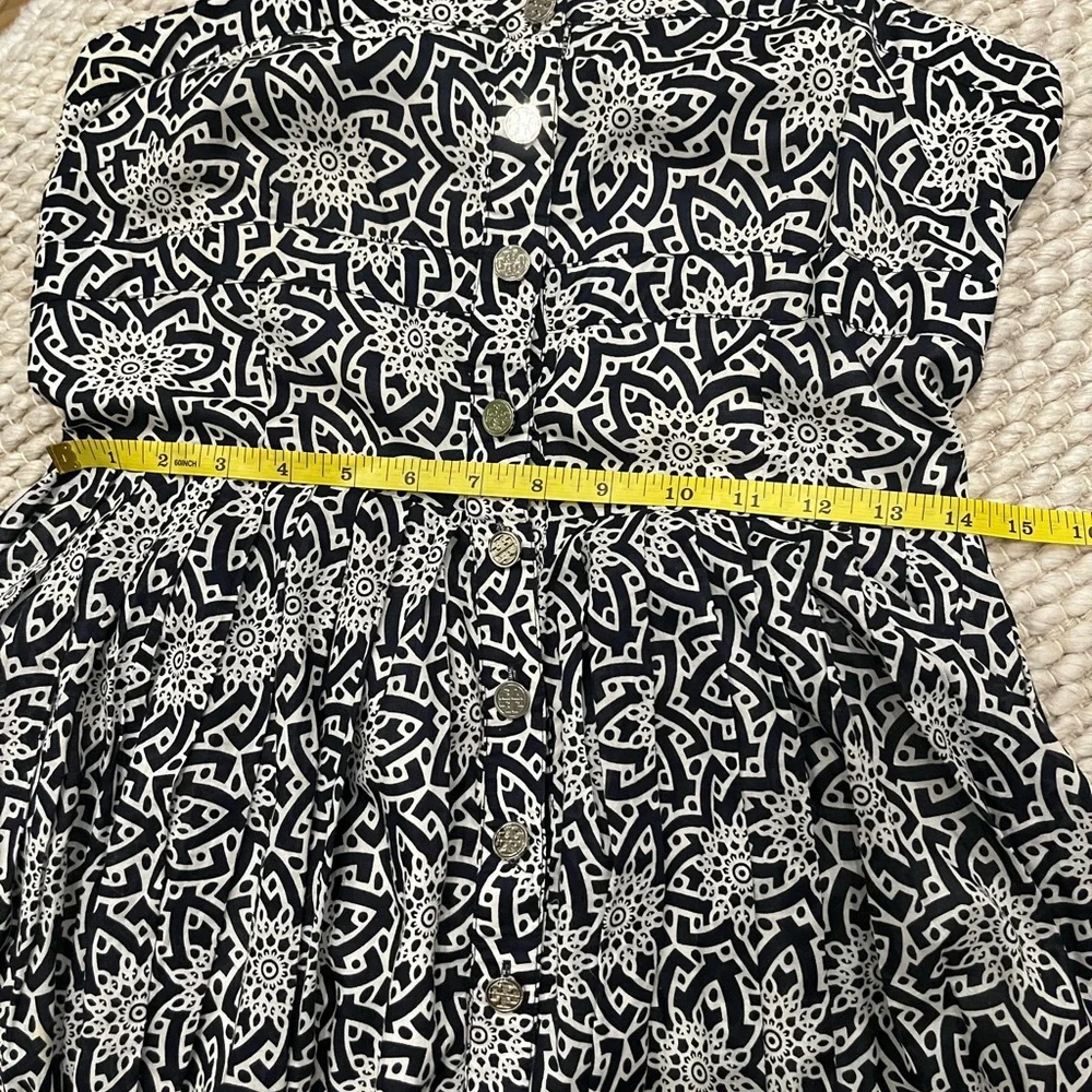 Tory Burch Button Front Geometric Floral Sundress Size 8 - Picture 6 of 11